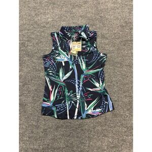 PUMA Forever Better Golf Shirt Youth M Multi Leaf Print Performance Pullover